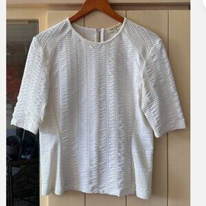 rag and bone new york white blouse size L zipper in back Flattering fit